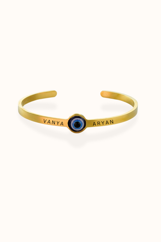 Gift for Couple - Personalized Evil Eye Name Bracelets displayed together