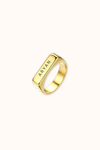 Valentine's Day - Personalized Name Ring displayed open with custom detail