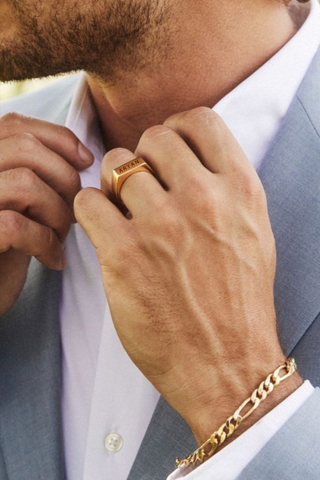 Valentine's Day - Worn Personalized Name Ring on finger as romantic gift