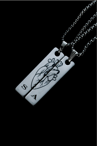 Couple Gift - Romantic Matching Heart Necklaces set for couples