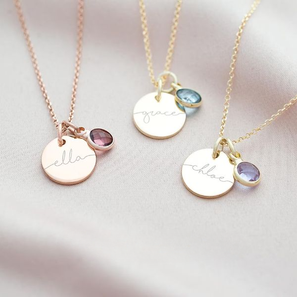  Personalized Birthstone Name Necklace