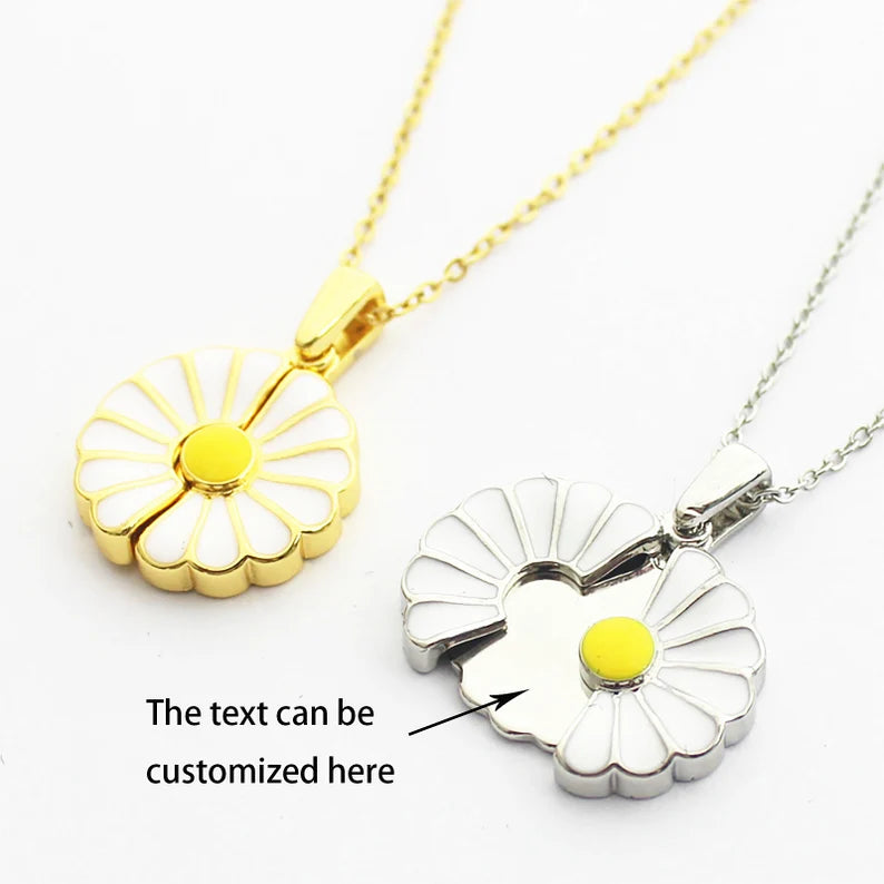 Hidden Sunflower Engraved Necklace